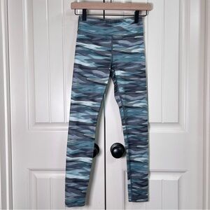 Athleta Girl High Rise Printed Chit Chat Legging in Green/Gray, Size L/12